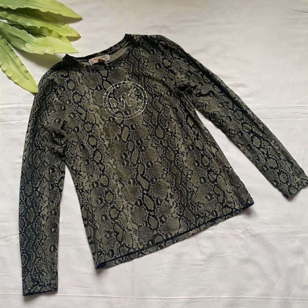 MICHAEL Kors Snake Print Logo Top